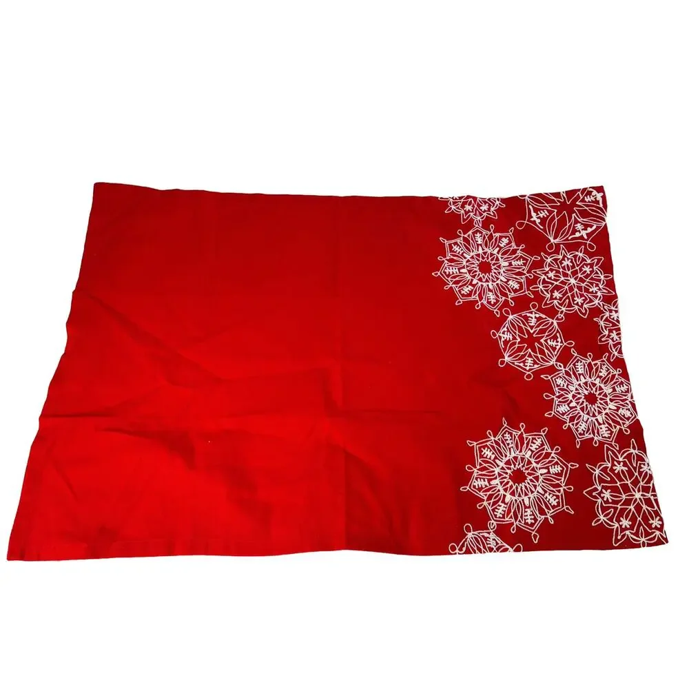 Crate & Barrel Christmas Snowflake Edge Dish Towels 20x30 Bundle Set Of 2